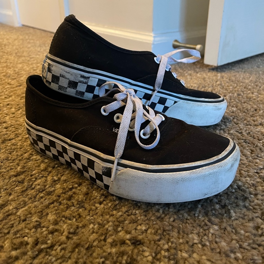 Vans checkerboard platform size 7.5 women’s